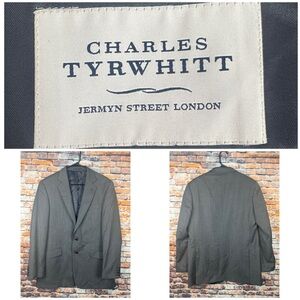 Charles Tyrwhitt Super 100s Classic Fit Gray 2-Button Suit Jacket 42 Reg